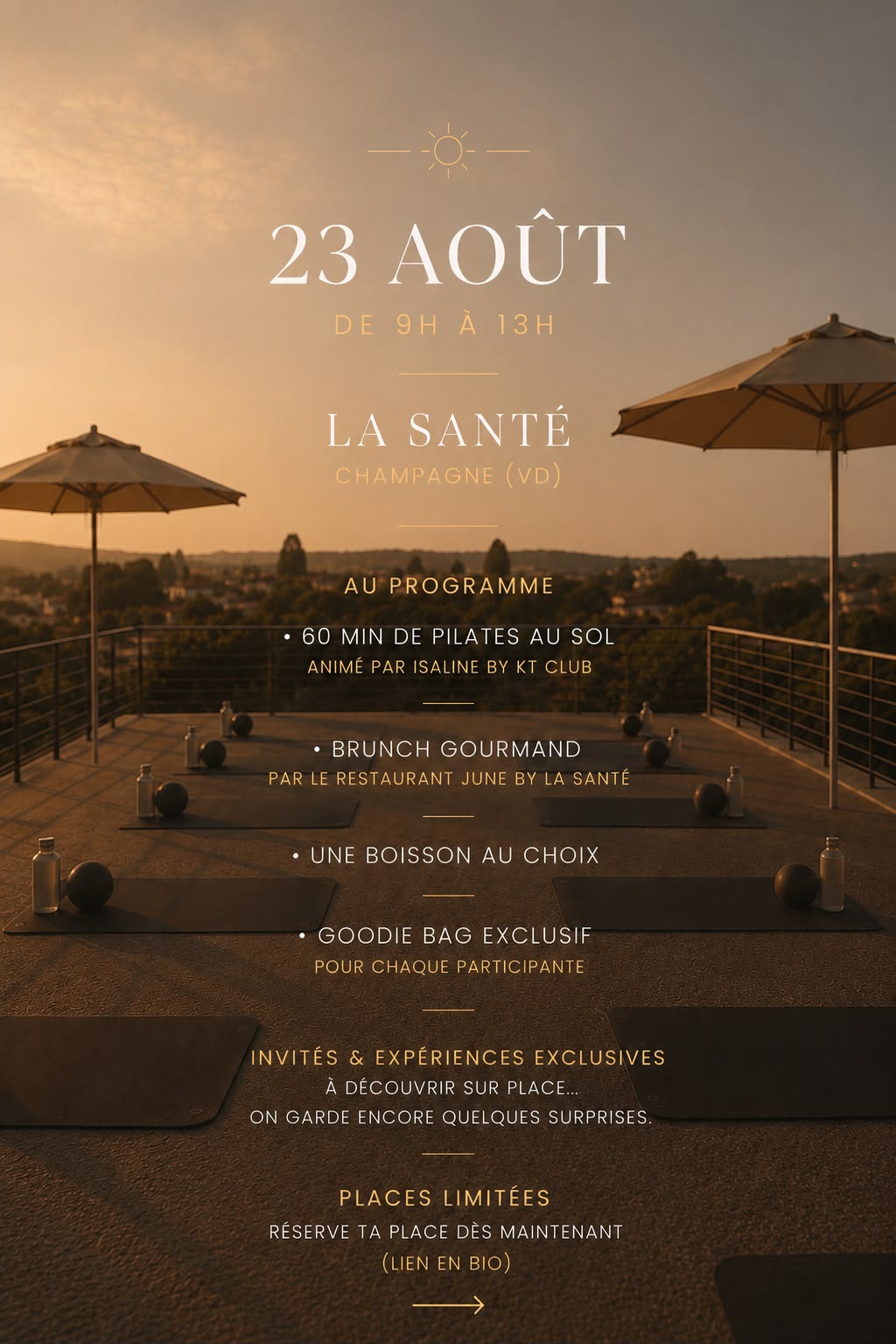 event 23 aout pilates brunch